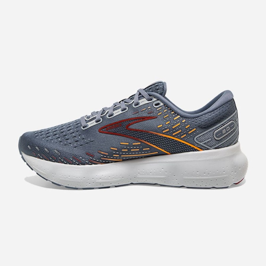 Men'S Brooks | Brooks Men'S Glycerin 20 Grey/Chili Oil/Orange